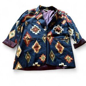 Vintage Southwestern Aztec Blazer |Fall Statement Jacket
